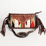 American Darling Small Crossbody Hand Tooled Saddle Blanket Genuine Leather Western Women Bag Handbag Purse | for Cute
