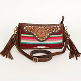 American Darling Small Crossbody Hand Tooled Saddle Blanket Genuine Leather Western Women Bag Handbag Purse | for Cute