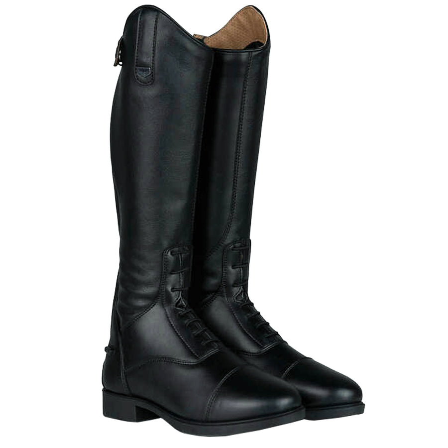 Size 38 Horze Rover Kids Tall Field Leather Boots Black - Uhorse