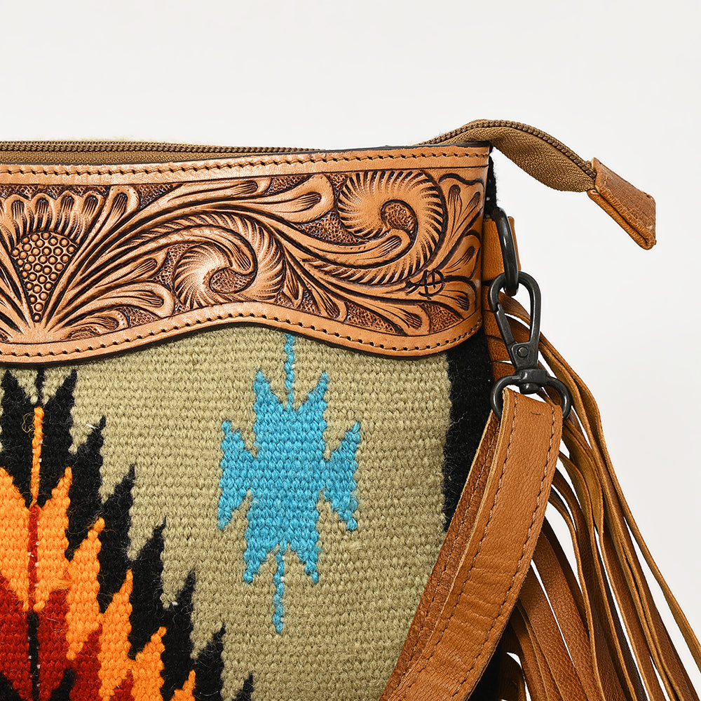American Darling Cross Body Hand Tooled Saddle Blanket Genuine Leather Western Women Bag Handbag Purse | Crossbody for Cute
