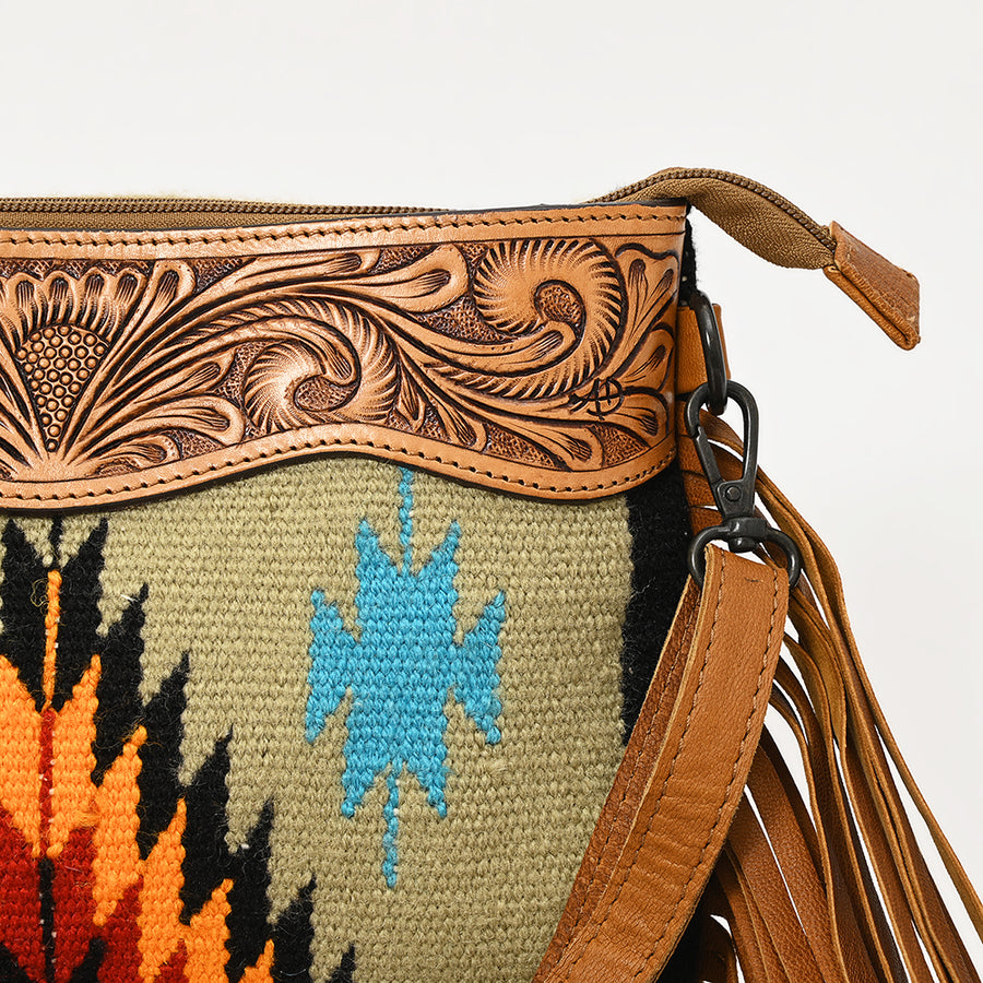 American Darling Cross Body Hand Tooled Saddle Blanket Genuine Leather Western Women Bag Handbag Purse | Crossbody for Cute