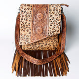 American Darling Messenger Hand Tooled Hair On Genuine Leather Western Women Bag Handbag Purse | Cute