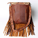 American Darling Messenger Hand Tooled Hair On Genuine Leather Western Women Bag Handbag Purse | Cute