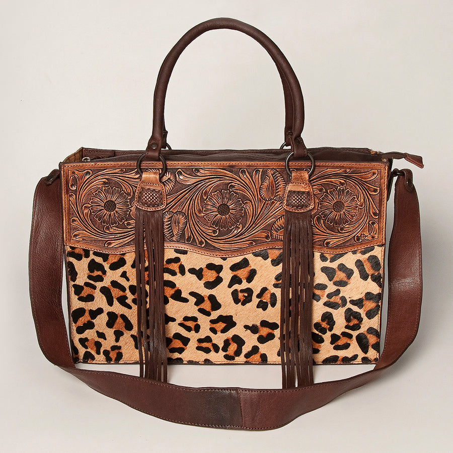 American Darling Tote Hand Tooled Hair on Genuine Leather Western Women Bag Handbag Purse | Travel Bags College Casual