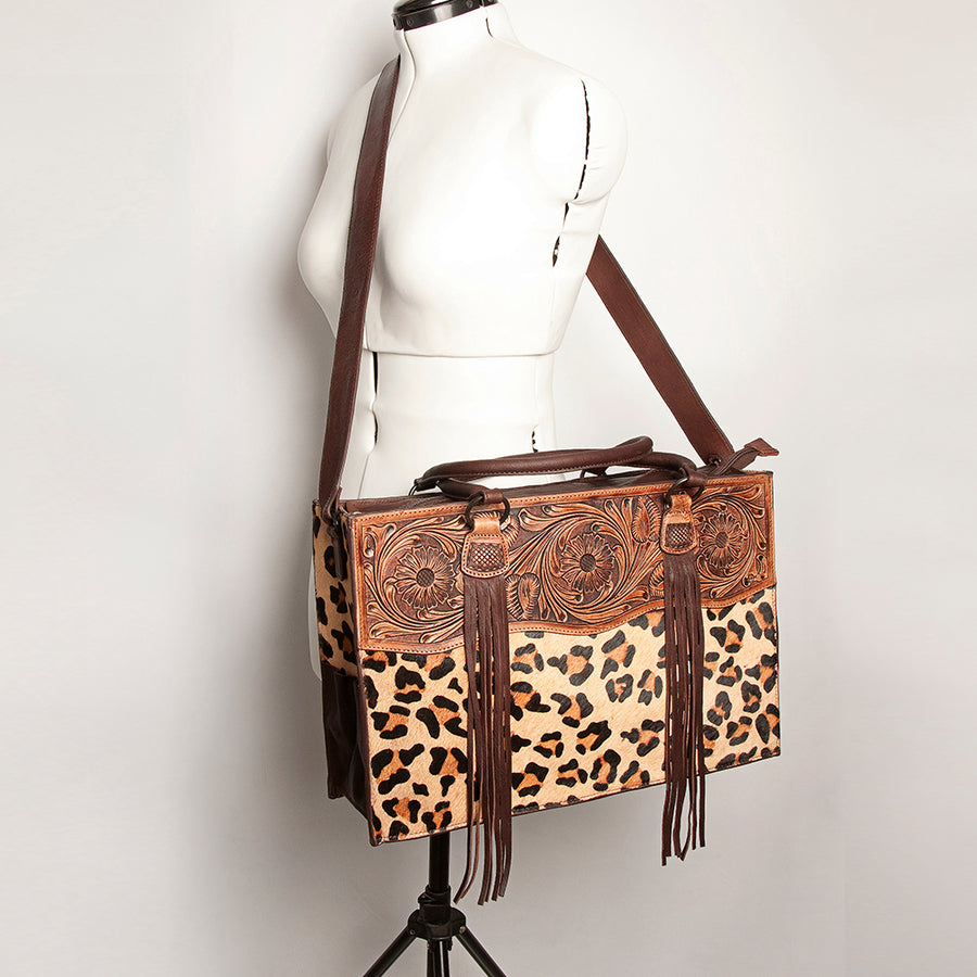 American Darling Tote Hand Tooled Hair on Genuine Leather Western Women Bag Handbag Purse | Travel Bags College Casual