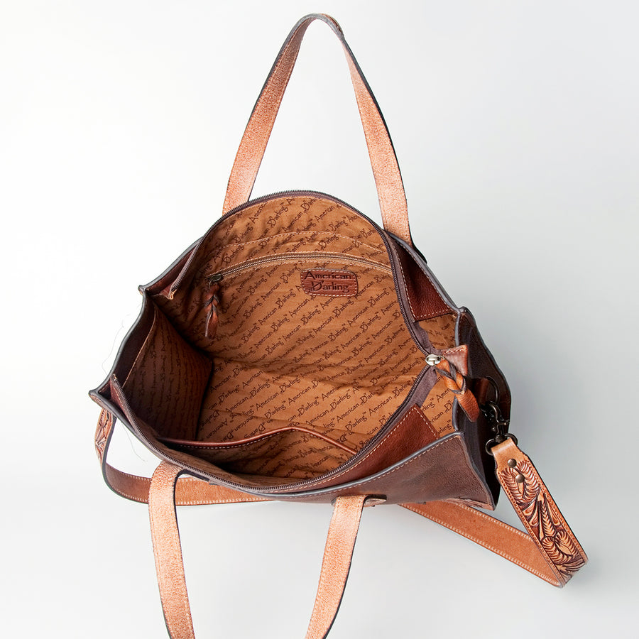 American Darling Tote Hand Tooled Genuine Leather Western Women Bag Handbag Purse | Travel Bags College Casual