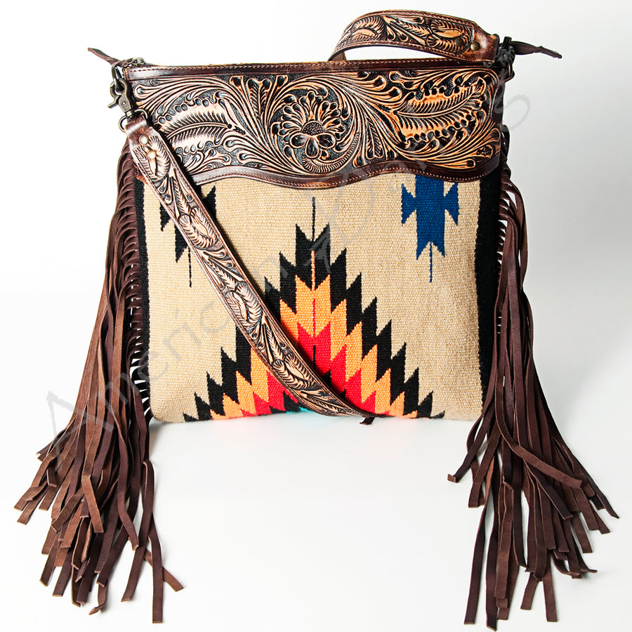 American Darling Signature Crossbody Hand Tooled Saddle Blanket Genuine Leather Western Women Bag Handbag Purse | for Cute
