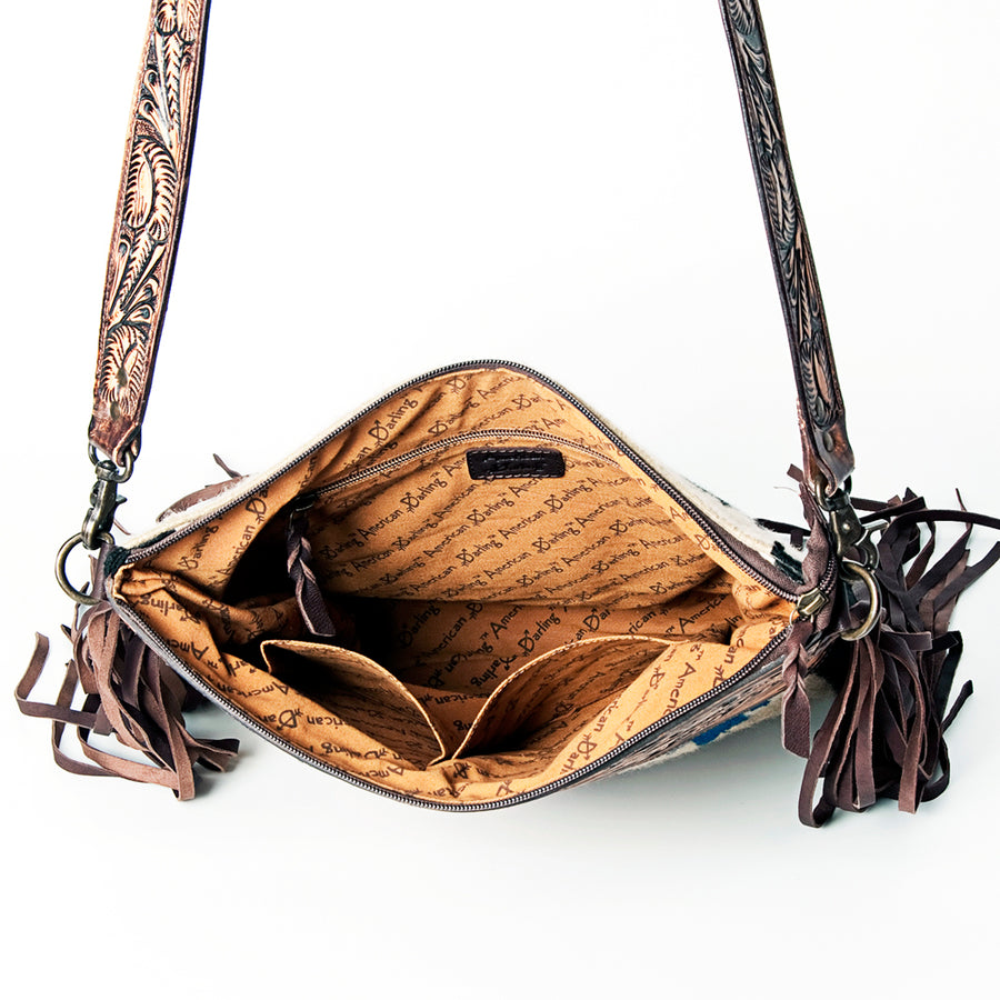American Darling Signature Crossbody Hand Tooled Saddle Blanket Genuine Leather Western Women Bag Handbag Purse | for Cute