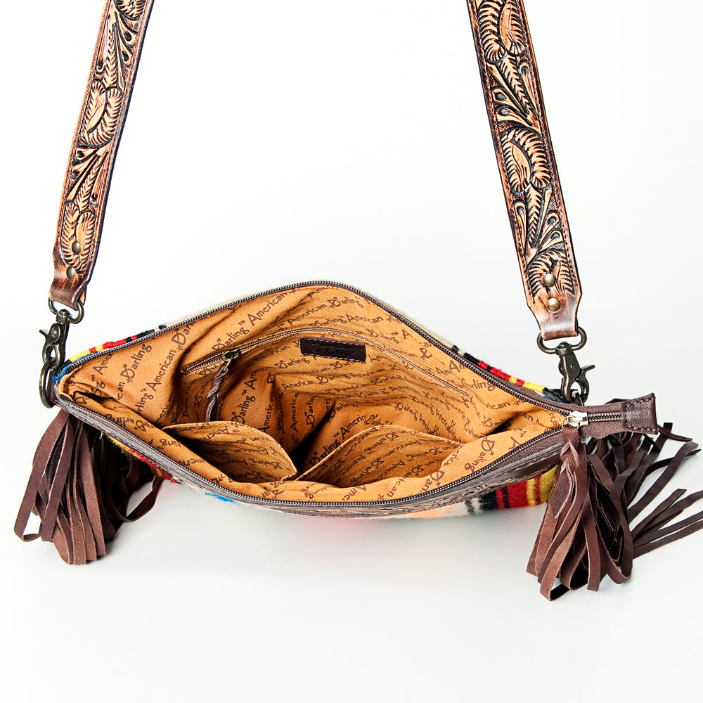 American Darling Signature Crossbody Hand Tooled Saddle Blanket Genuine Leather Women Bag Western Handbag Purse