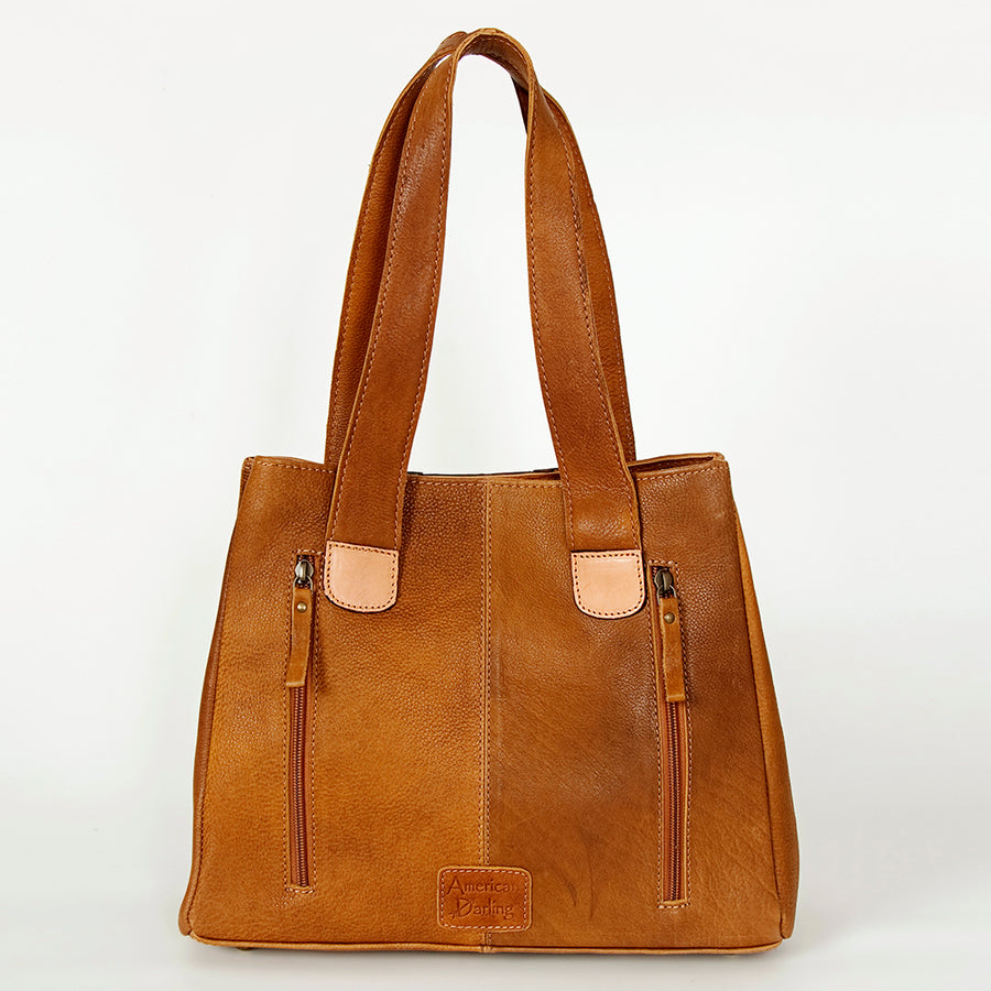 American Darling Handcrafted Floral Tooled Genuine Leather Tote Bag Eco-Friendly Vegetable Tanned Western Purse YKK Zipper