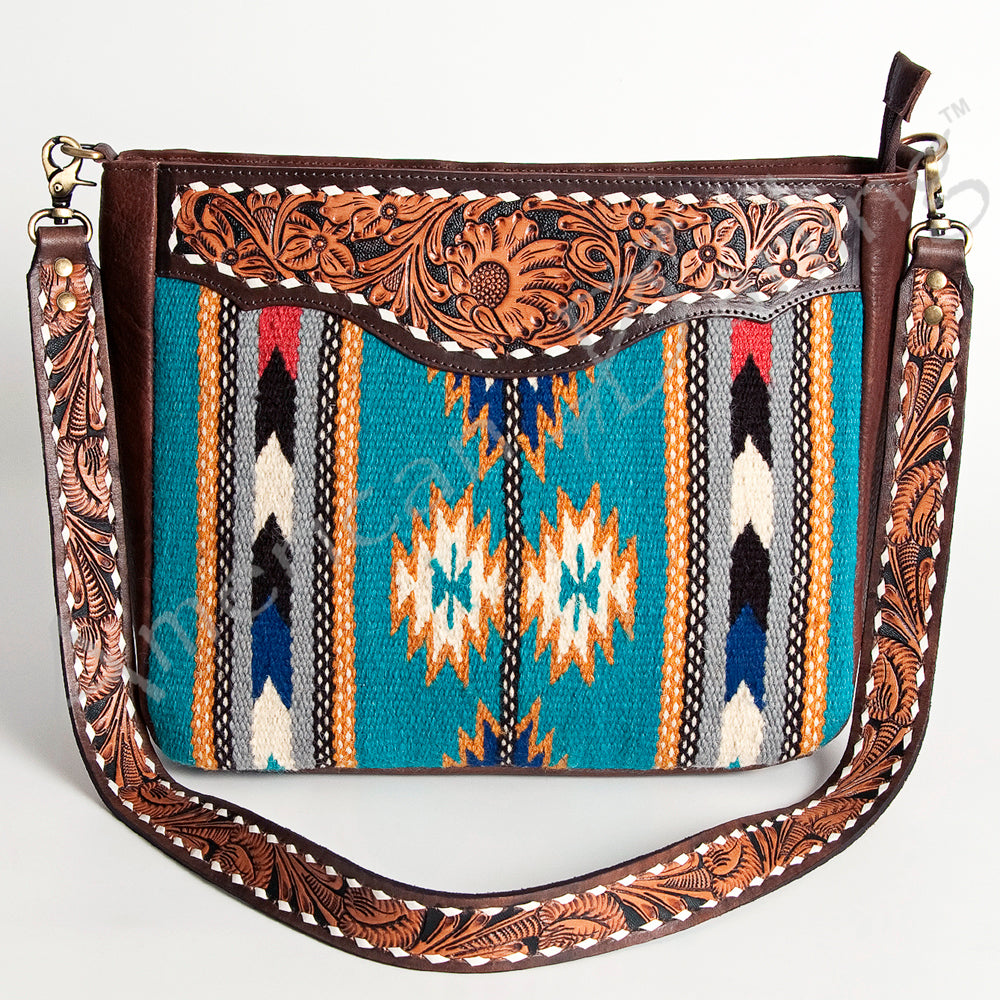 American Darling Large Crossbody Hand Tooled Saddle Blanket Genuine Leather Western Women Bag Handbag Purse | for Cute