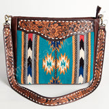 American Darling Large Crossbody Hand Tooled Saddle Blanket Genuine Leather Western Women Bag Handbag Purse | for Cute