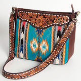 American Darling Large Crossbody Hand Tooled Saddle Blanket Genuine Leather Western Women Bag Handbag Purse | for Cute