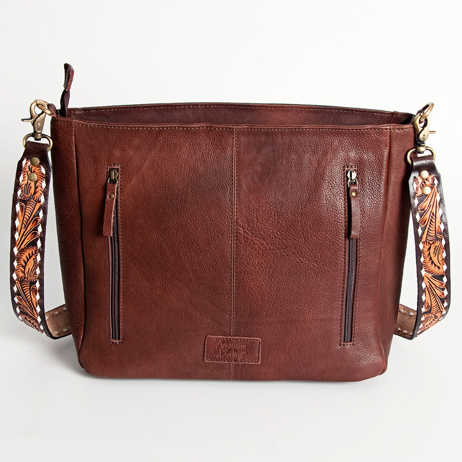 American Darling Hand Tooled Floral Carved Saddle Blanket Messenger Bag Eco-Friendly Full Grain Genuine Leather YKK Zipper