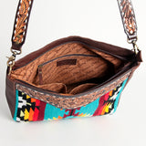 American Darling Large Crossbody Hand Tooled Saddle Blanket Genuine Leather Western Women Bag Handbag Purse | for Cute