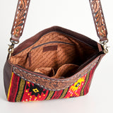 American Darling Large Crossbody Hand Tooled Saddle Blanket Genuine Leather Western Women Bag Handbag Purse | for Cute