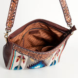 American Darling Large Crossbody Hand Tooled Saddle Blanket Genuine Leather Western Women Bag Handbag Purse | for Cute