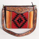 American Darling Large Crossbody Hand Tooled Saddle Blanket Genuine Leather Western Women Bag Handbag Purse | for Cute