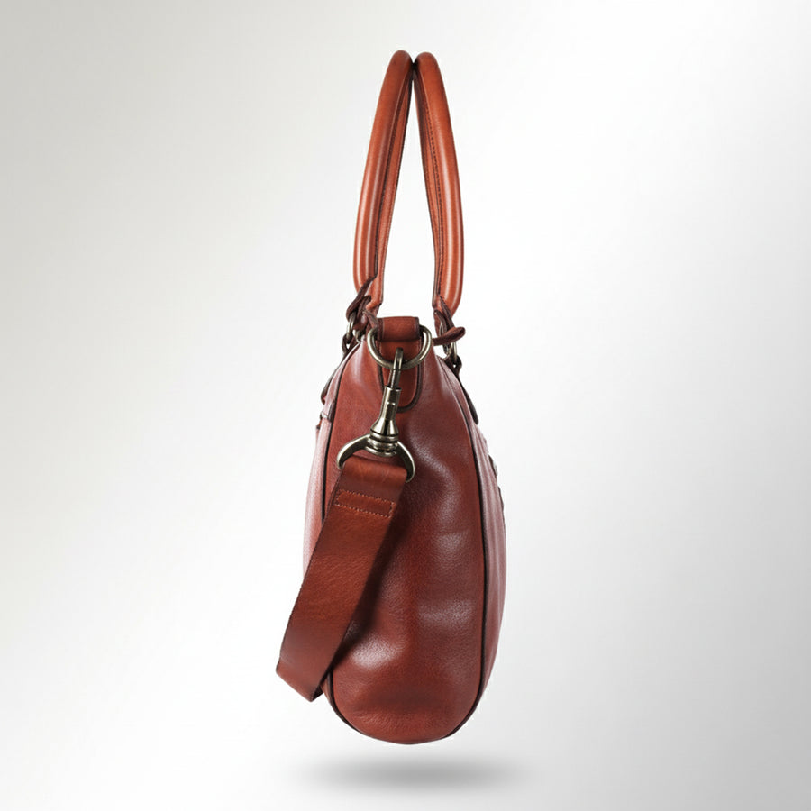 Spaghetti Western Swc185Cg Tote Vintage Handmade Drum Dyed Genuine European Cowhide Leather Women Bag Western Handbag Purse