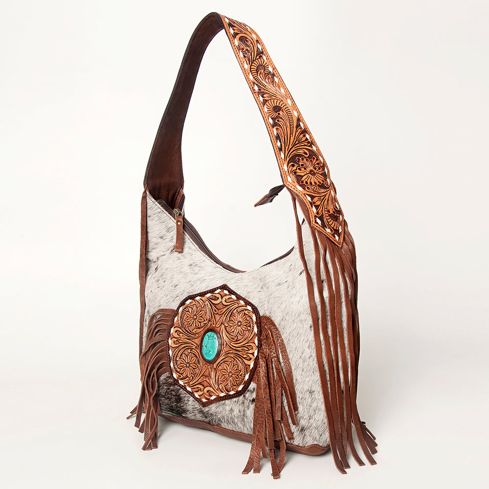 American Darling Hobo Hand Tooled Hair On Genuine Leather Western Women Bag | Handbag Purse Bags for Cute
