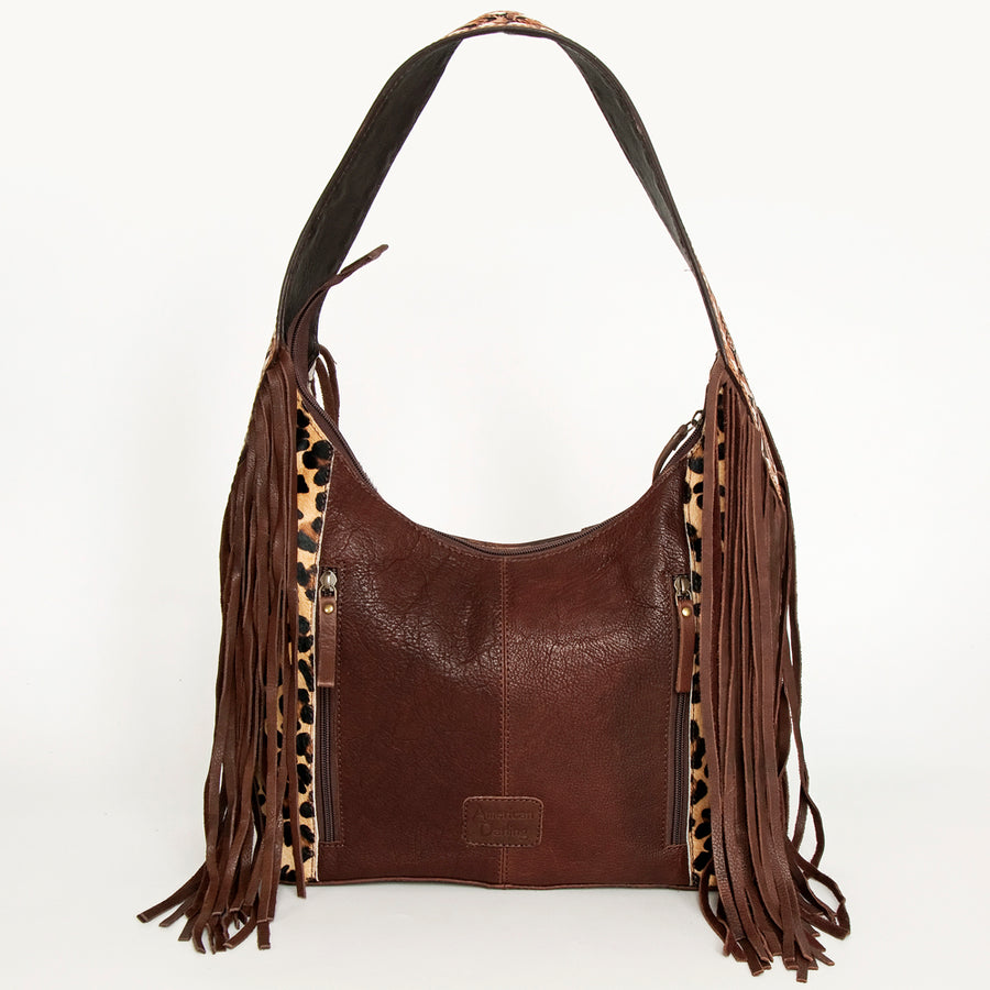 American Darling Western Hobo Bag - Hand Tooled Floral Leather & Fringes