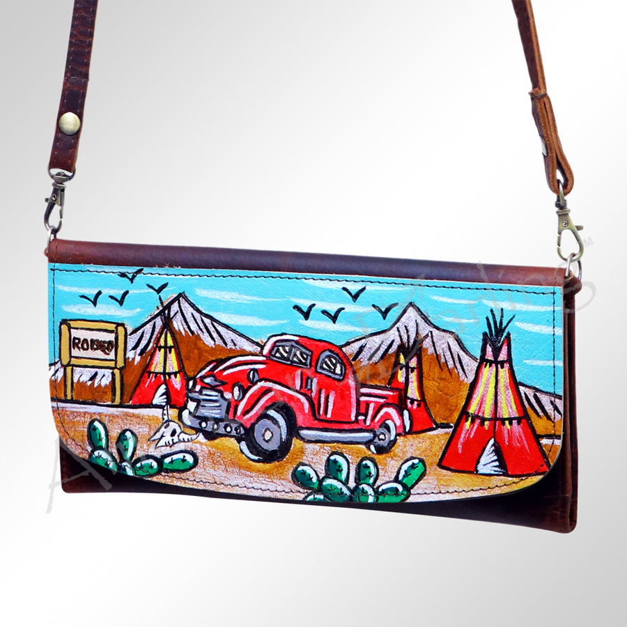 American Darling Wallet Full Grain Genuine Leather Western Women Bag | Handbag Purse Wristlet Travel Clutch - Uhorse