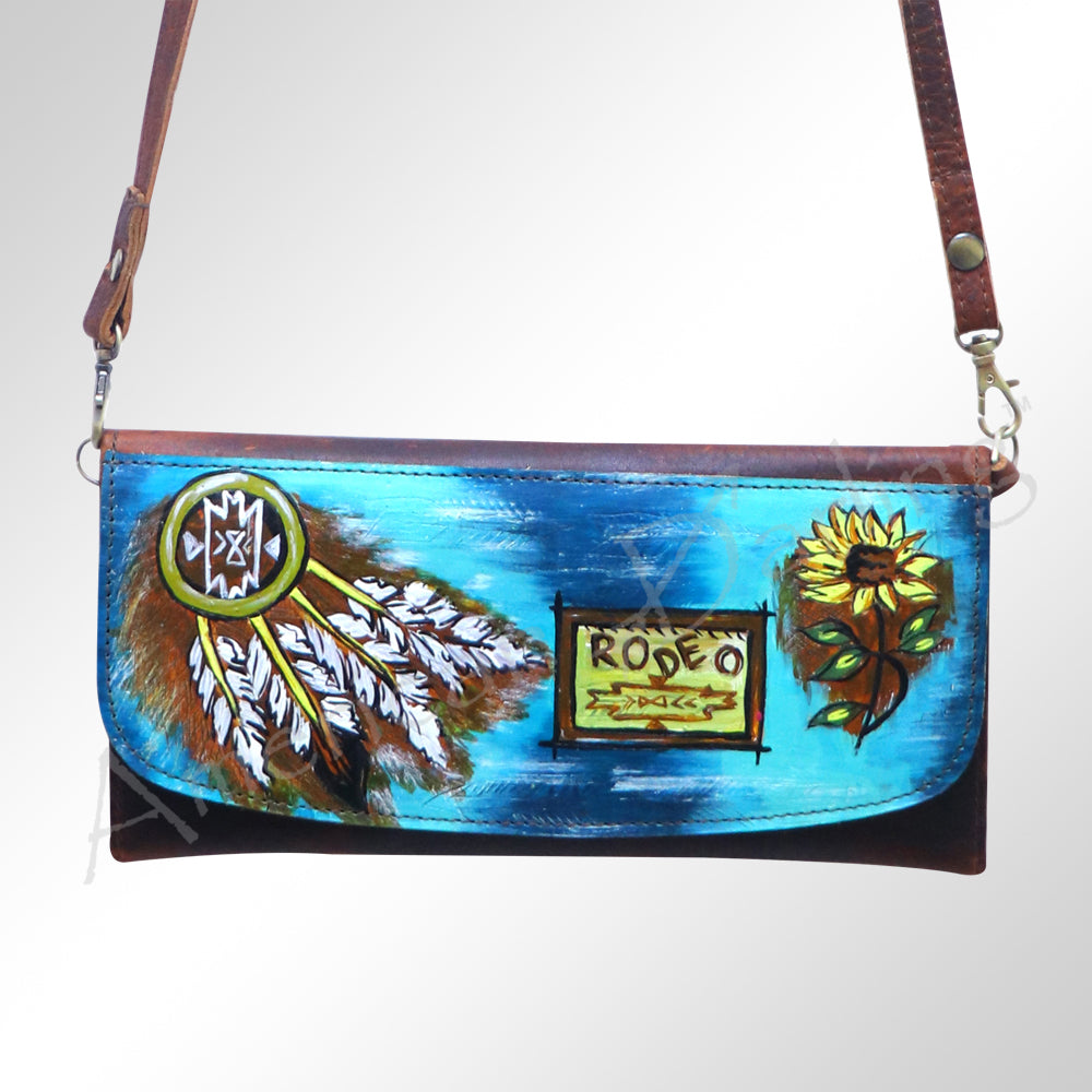 American Darling Wallet Hair on Full Grain Genuine Leather Western Women Bag | Handbag Purse Travel Clutch