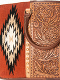 American Darling ADBGA206H Briefcase Hand Tooled Saddle Blanket Genuine Leather Women Bag Western Handbag Purse