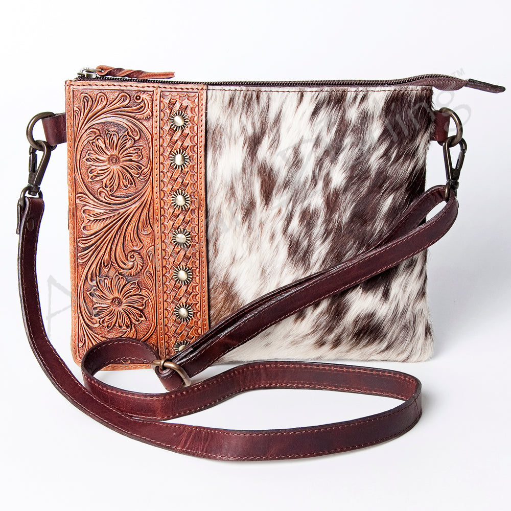 American Darling Crossbody Hand Tooled Hair-On Genuine Leather Women Bag Western Handbag Purse