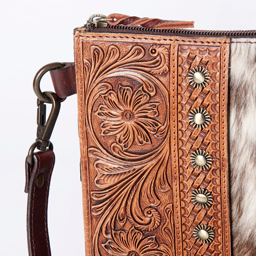 American Darling Crossbody Hand Tooled Hair-On Genuine Leather Women Bag Western Handbag Purse