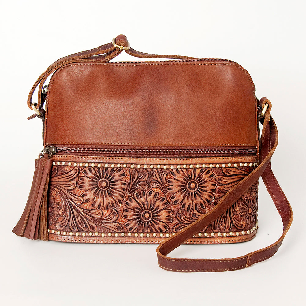 American Darling Cross Body Hand Tooled Hair on-Genuine Leather Western Women Bag Handbag Purse | Crossbody for Cute