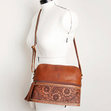 American Darling Cross Body Hand Tooled Hair on-Genuine Leather Western Women Bag Handbag Purse | Crossbody for Cute