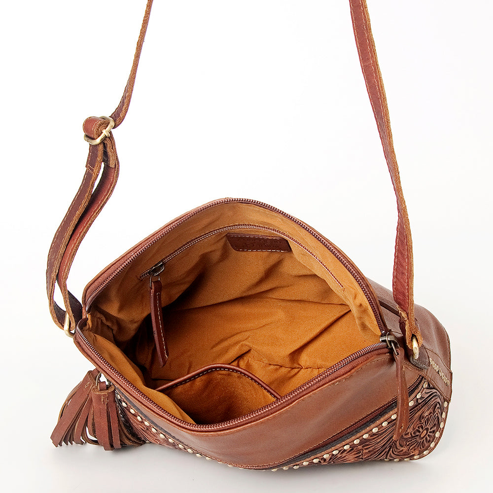 American Darling Cross Body Hand Tooled Hair on-Genuine Leather Western Women Bag Handbag Purse | Crossbody for Cute