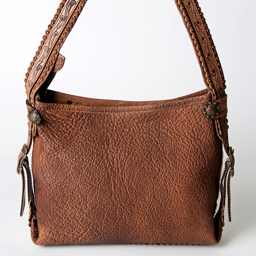 American Darling Hobo Bag Western Hand Tooled Floral Genuine Leather Purse with Rivetted Detail and YKK Zipper for Women