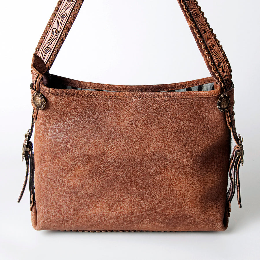 American Darling Hobo Bag Western Hand Tooled Floral Genuine Leather Purse with Rivetted Detail and YKK Zipper for Women