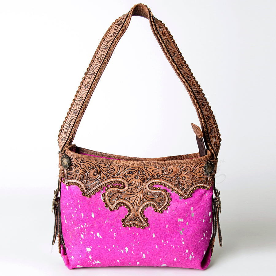 American Darling Hobo Bag Western Hand Tooled Floral Genuine Leather Purse with Rivetted Detail and YKK Zipper for Women