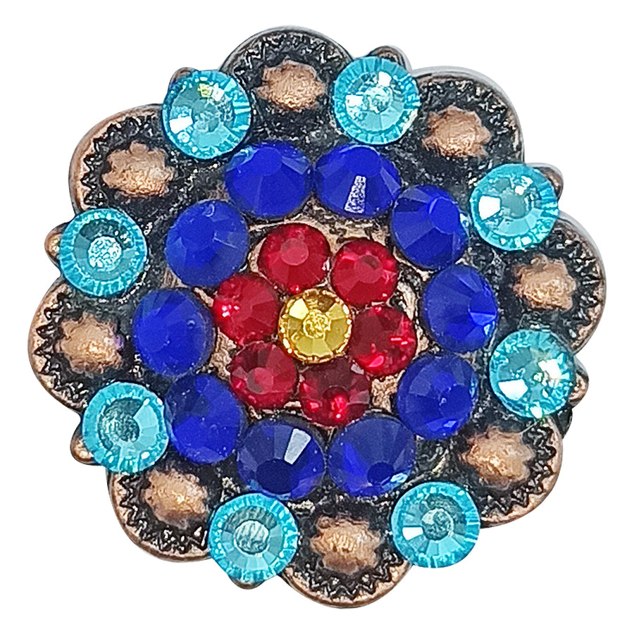 4 piece Western Screw Back Concho Turquoise Berry Copper Cowgirl Hilason - Uhorse