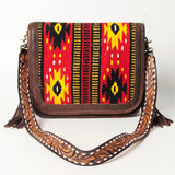 American Darling Cross Body Saddle Blanket Fabric Genuine Leather Western Women Bag Handbag Purse | Crossbody for Cute Travel