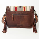 American Darling Cross Body Saddle Blanket Fabric Genuine Leather Western Women Bag Handbag Purse | Crossbody for Cute Travel