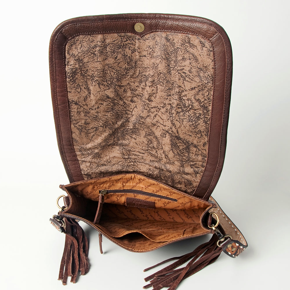 American Darling Cross Body Saddle Blanket Fabric Genuine Leather Western Women Bag Handbag Purse | Crossbody for Cute Travel