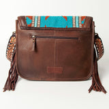 American Darling Cross Body Saddle Blanket Fabric Genuine Leather Western Women Bag Handbag Purse | Crossbody for Cute Travel
