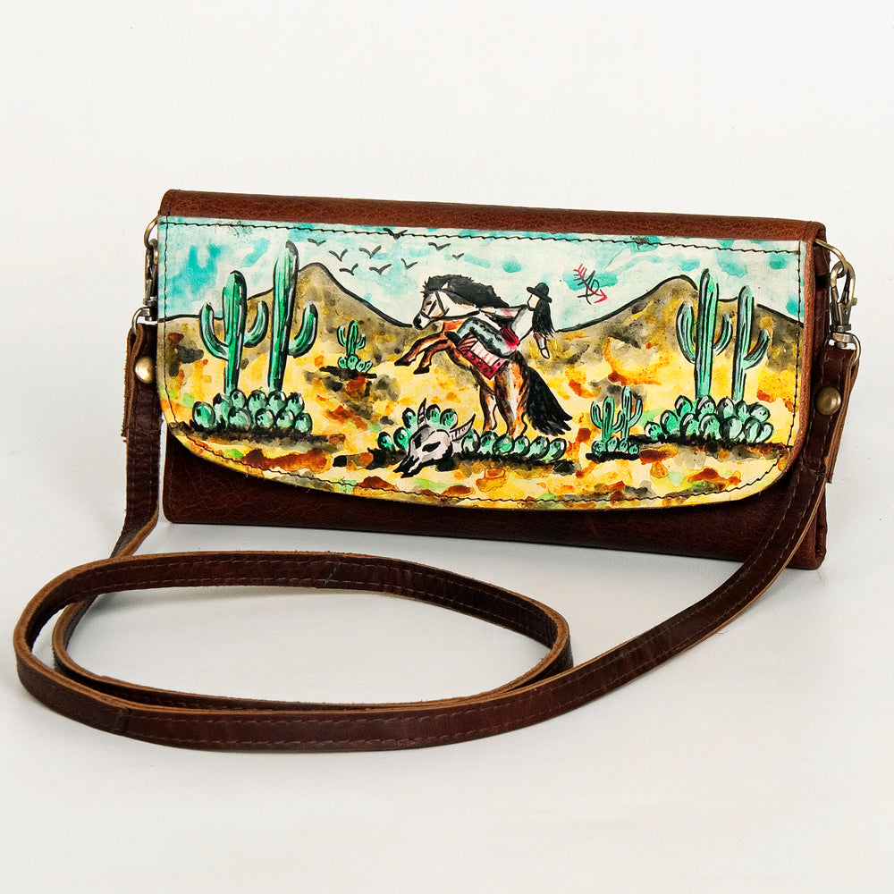American Darling Wallet Hair on Full Grain Genuine Leather Western Women Bag | Handbag Purse Travel Clutch