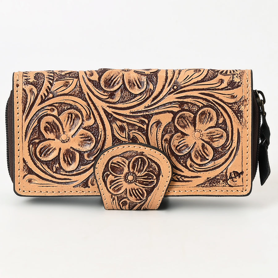 American Darling Wallet Hand Tooled Genuine Leather Women Bag Western Handbag Purse