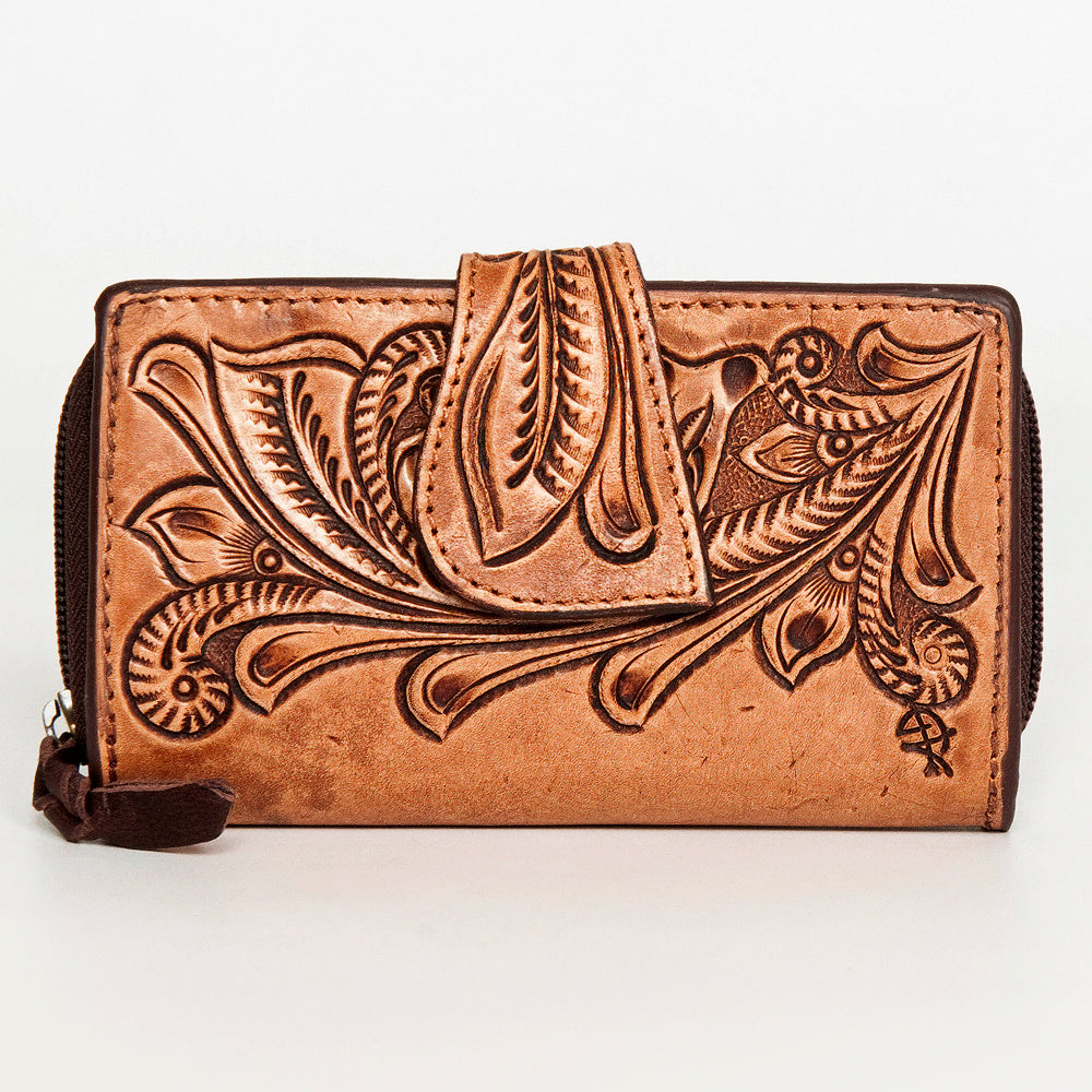 American Darling Wallet Hand Tooled Genuine Leather Women Bag Western Handbag Purse