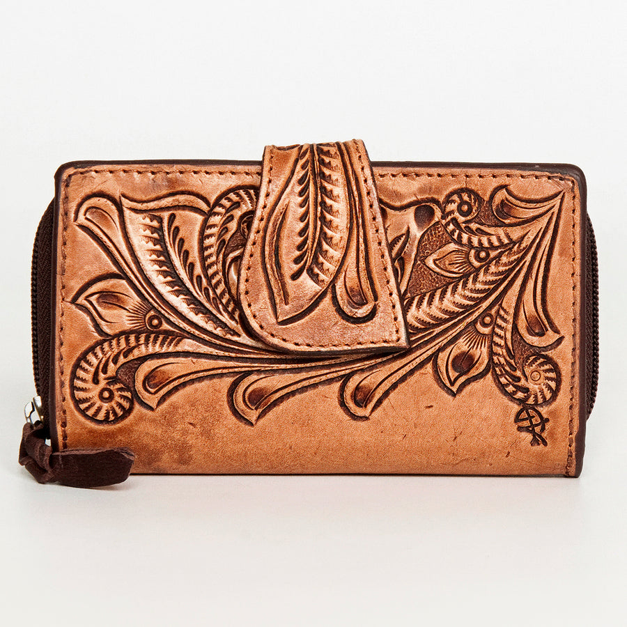 American Darling Wallet Hand Tooled Genuine Leather Women Bag Western Handbag Purse