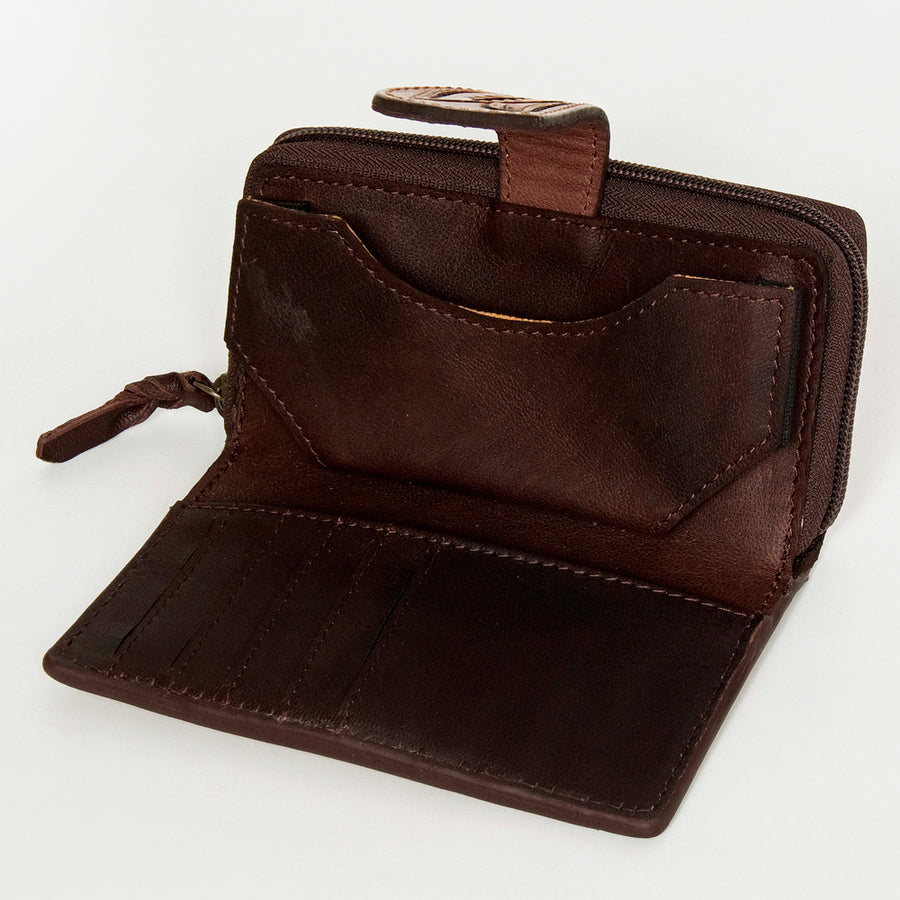American Darling Wallet Hand Tooled Genuine Leather Women Bag Western Handbag Purse