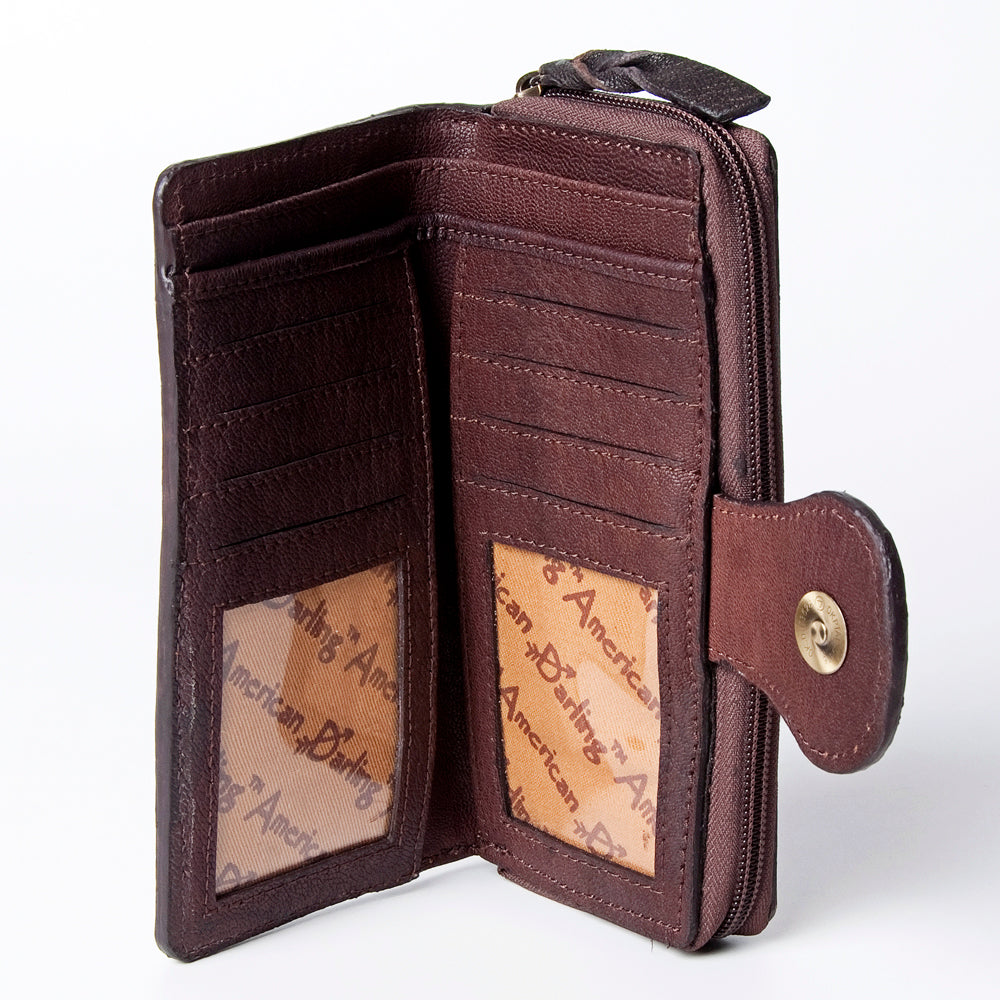 American Darling Wallet Hand Tooled Genuine Leather Women Bag Western Handbag Purse