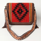 American Darling Cross Body Saddle Blanket Fabric Genuine Leather Western Women Bag Handbag Purse | Crossbody for Cute Travel