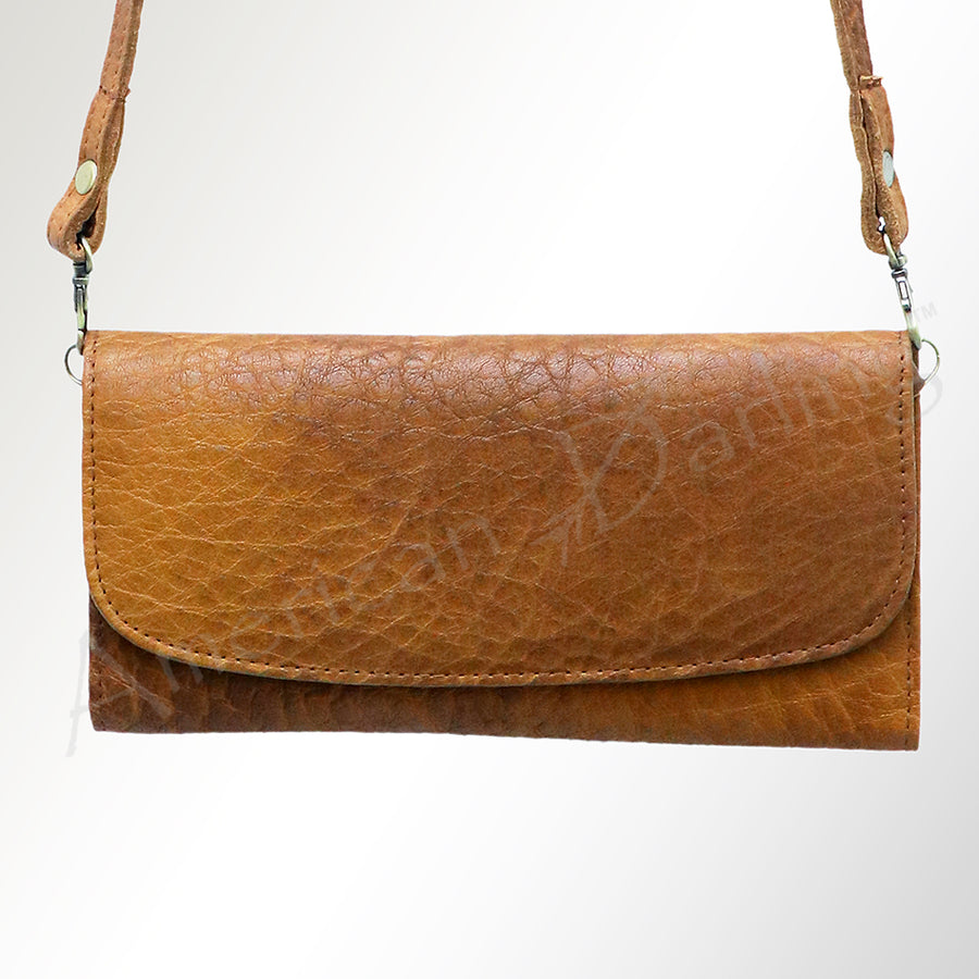American Darling Small Cross body Bag, Genuine Vegetable Tanned Full Grain Leather, Western Organiser Purse, 4in X 8in X 1in