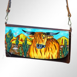 American Darling Wallet Hair on Full Grain Genuine Leather Western Women Bag | Handbag Purse Travel Clutch